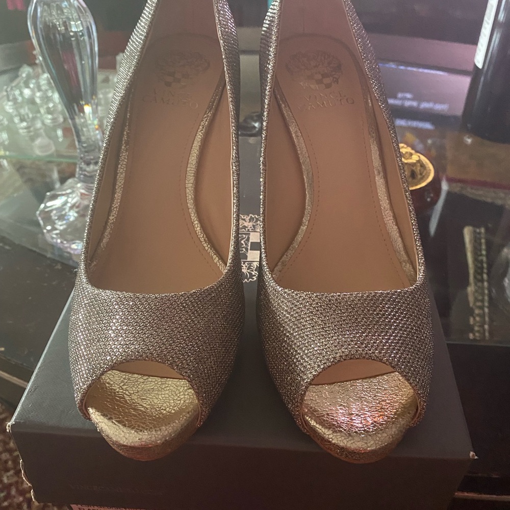 Sexy,  gold Vince camuto heels in size 10. Very nice and comfortable.